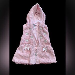 Little Lass Pink Faux Fur Kids Vest